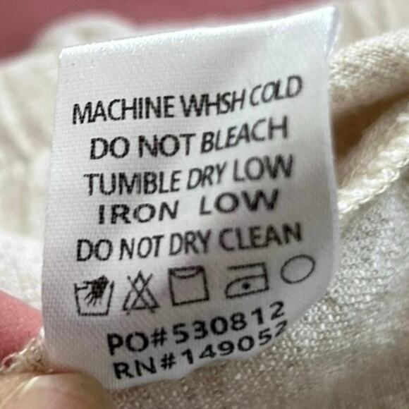 Fashion Nova Beige Cotton Wide Leg Drawstring Pants Women XL Elastic Waist Boho - Picture 8 of 8